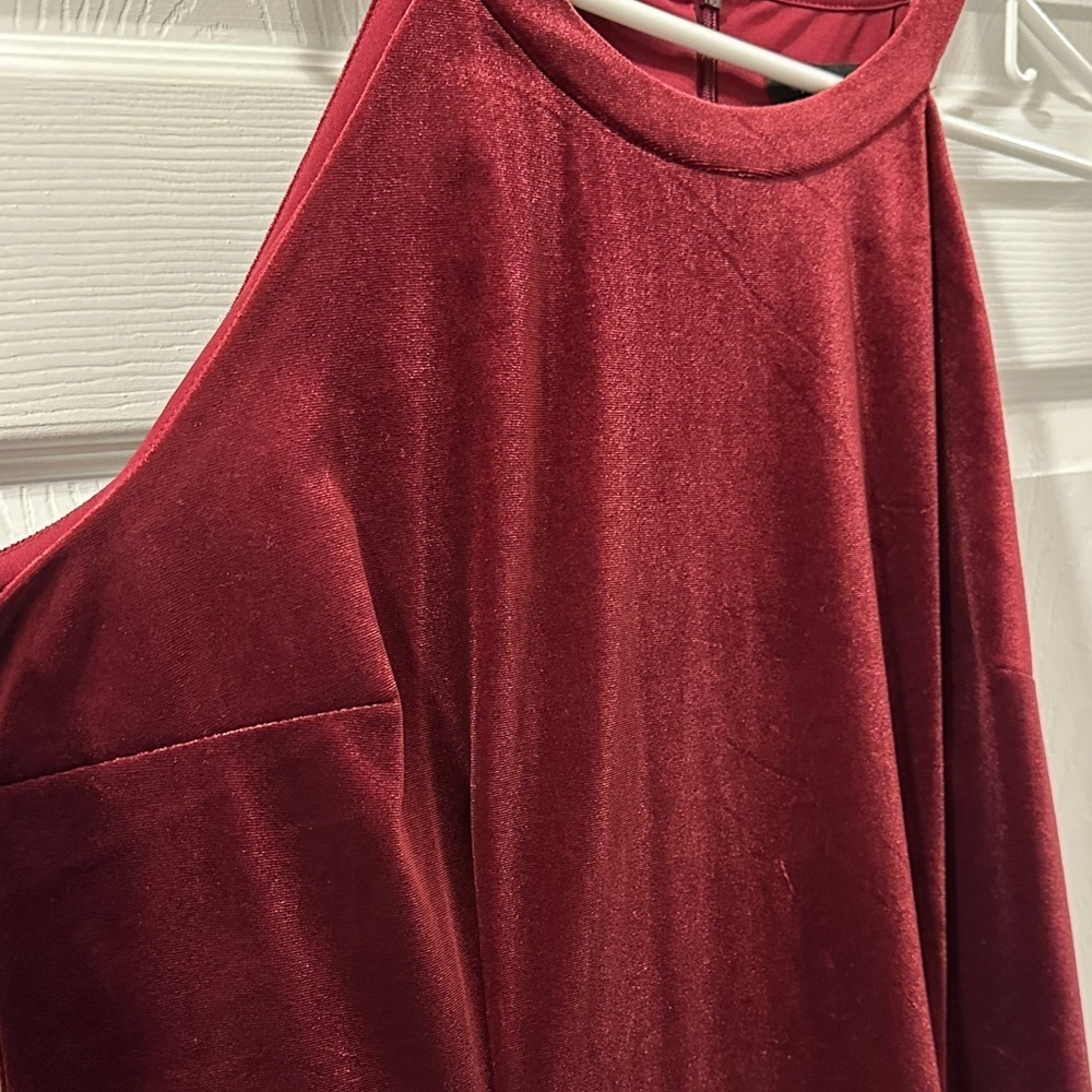 NINE WEST Velvet Wine Dress Sz 16 Formal Feminine Elegant Date Night Wedding EUC - Picture 6 of 8